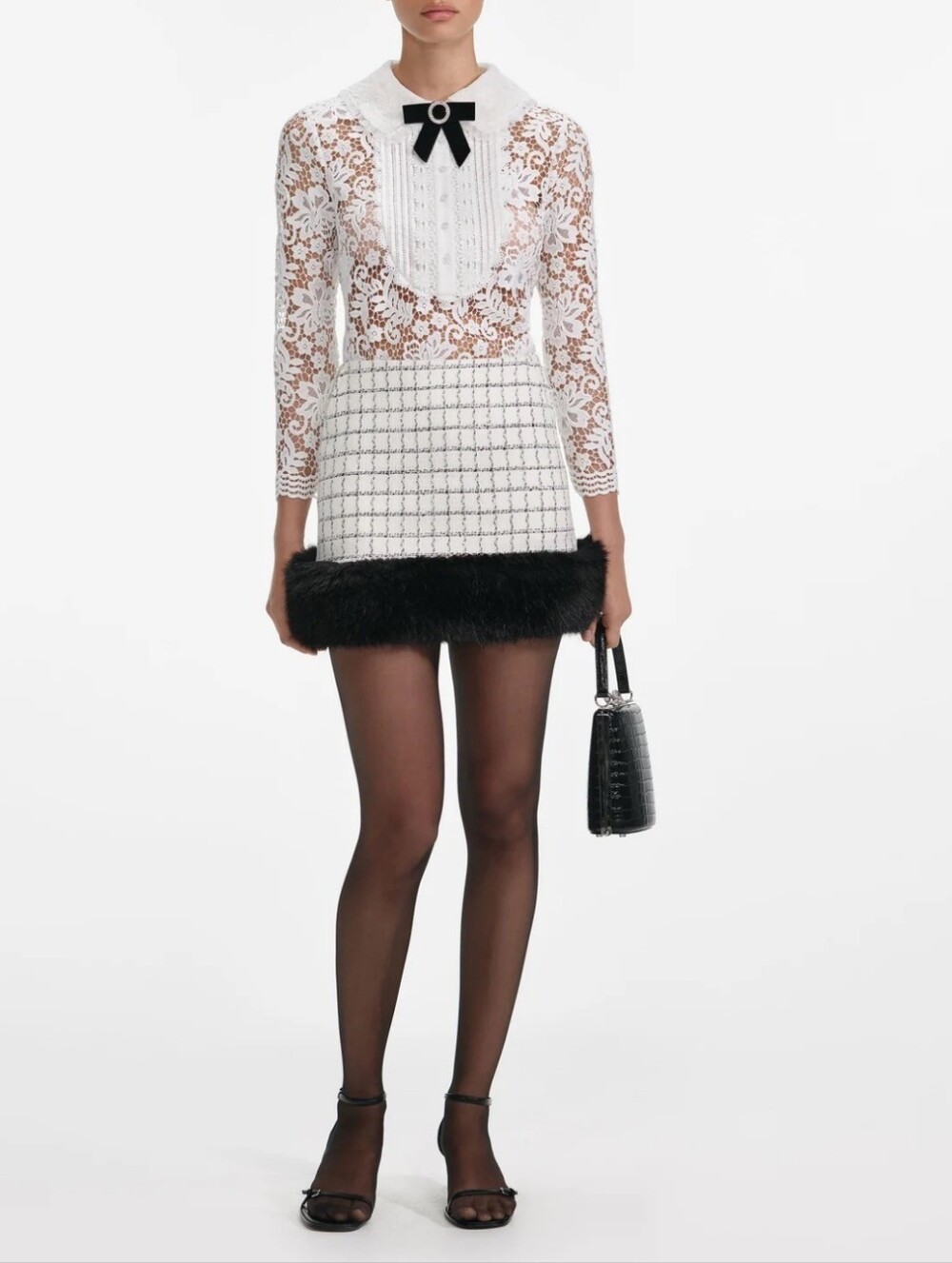 SELF-PORTRAIT trimmed mini skirt